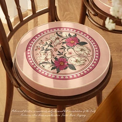 Pink Round Futon Home Decorative Floral Chair Cushion Bedroom Windowsill Thickened Warm Sponge Cushion Seat Cushion Customized