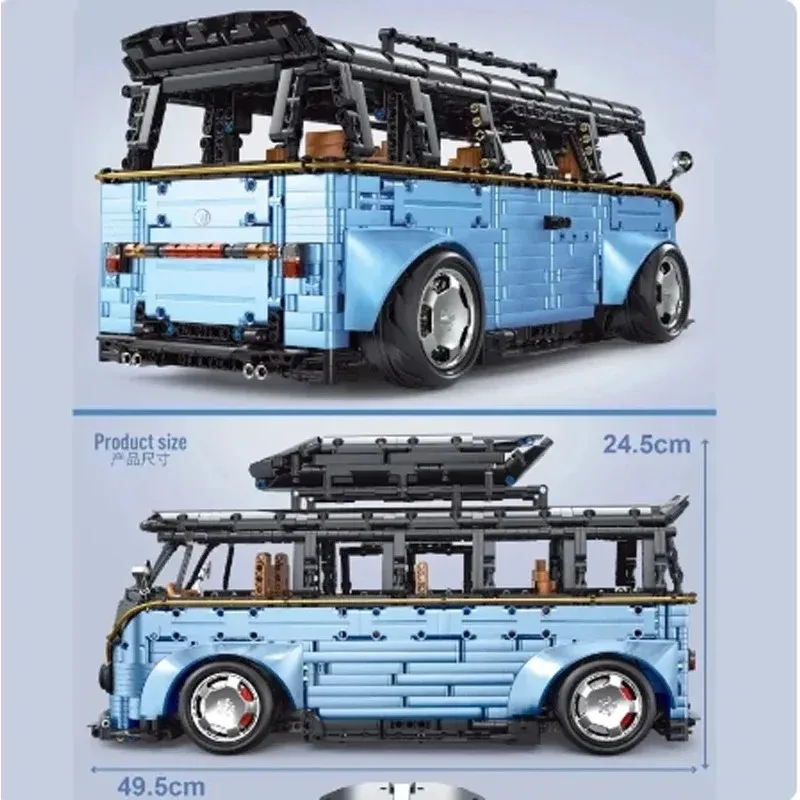 TGL T5022 MOC-décennie s de Construction de Modèle de Bus, Super City Rack, Camper Van, Briques de Puzzle, Jouet d'Assemblage, Cadeaux de Noël pour Enfants