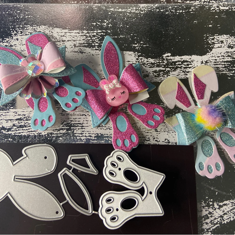 

Easter Bunny Bows Metal Cutting Dies Stencils for DIY Scrapbooking Decorative Embossing DIY Paper Cards