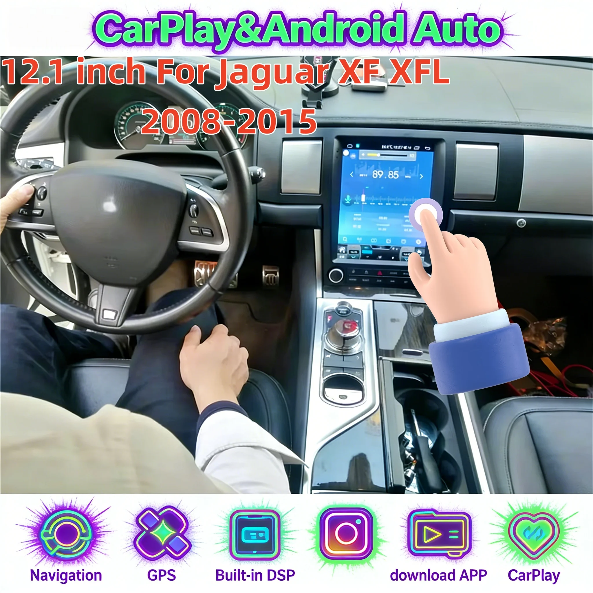 Android 14 Wireless Carplay Bluetooth For Jaguar XF XFL 2008-2015 Multimedia Player GPS Navigation Auto Radio Stereo 4G WIFI