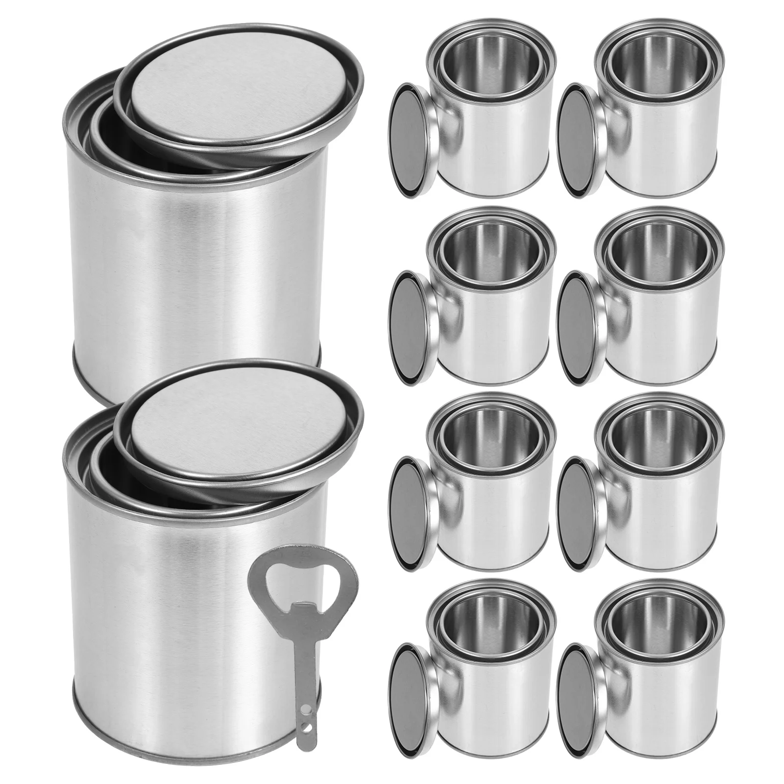 

1 Set Empty Metal Cans Lids Tin Buckets Quart Size Unlined Storage Pails For Leftover Paint Oil-Based Primers Sealants Adhesives