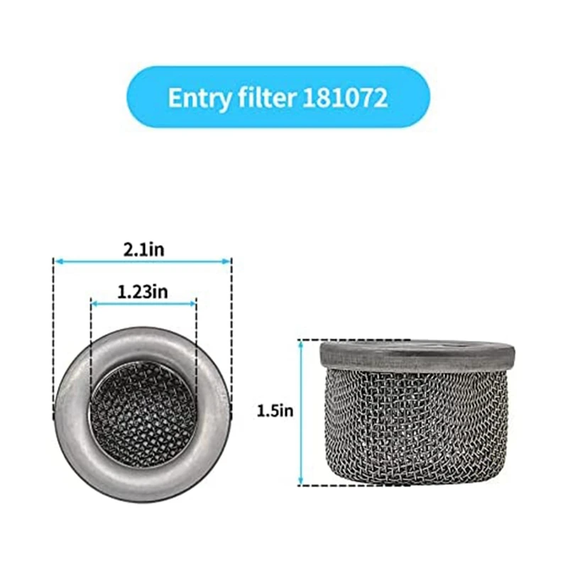 ABYL 181072 or 181-072 Inlet Strainer Screen Filter with 1in NPT Thread for 795 1095 1500 Airless Paint Sprayer Suction Hose