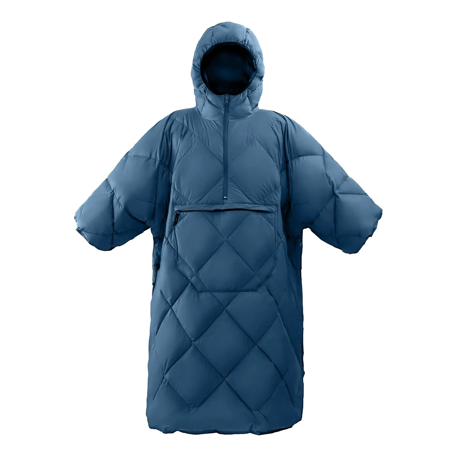 

Small Quilt Winter Poncho Coat Wearable Sleeping Bag Blanket for Outdoor Camping Provides Warmth