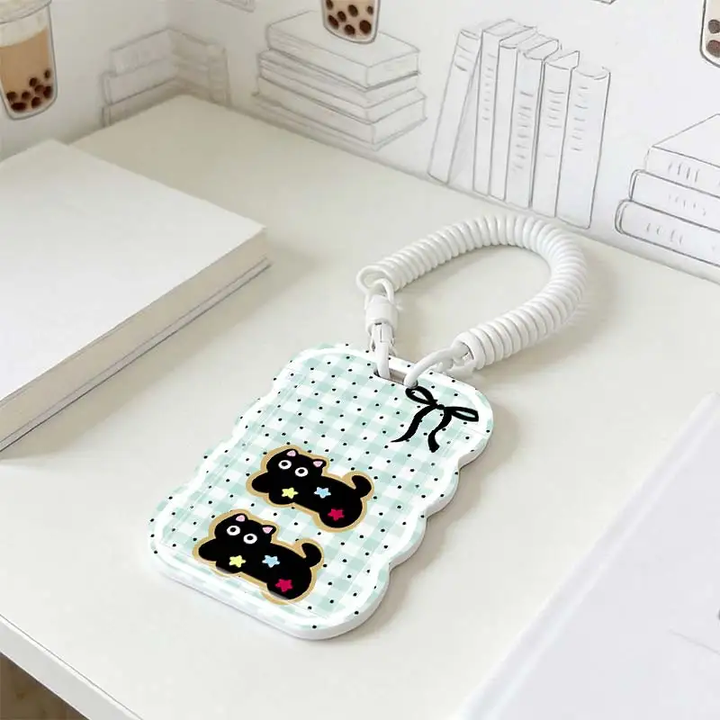 Card Sleeve for Kpop Photocard Holder Photo Protector Stretchable Spring Cord Student Bus/Meal Card Protection Case