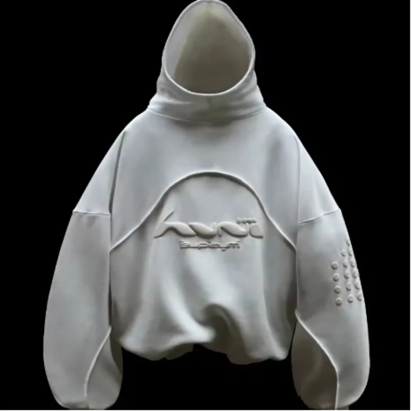 Y2K Harajuku Hoodie Fashion Letter Pattern Splicing Design Sportswear Gothic Retro Men's and Women's Extra Large Casual Wear