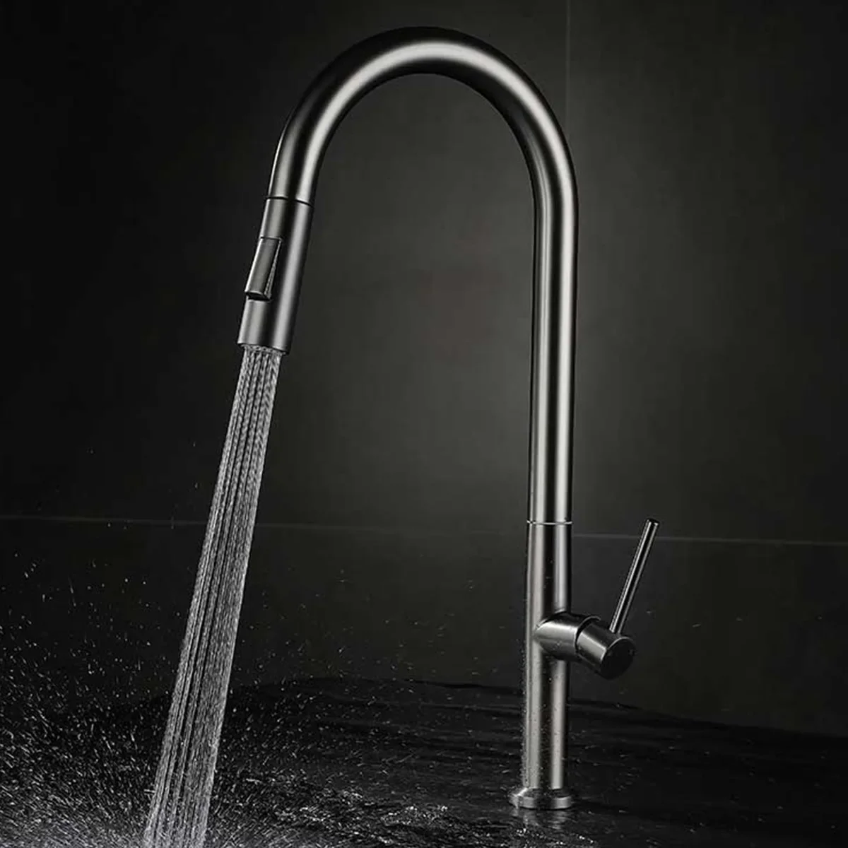 304 Stainless Steel, Pull-Out Kitchen Faucet, Hot and Cold Dual Control, High Pressure Water Flow, Kitchen Sink Faucet
