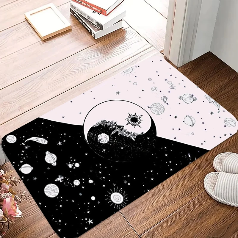 Yin Yang Pattern Kitchen Mat Home Entrance Doormat Living Room Bedroom Balcony Carpet Bathroom Hallway Door Anti-Slip Foot Rug