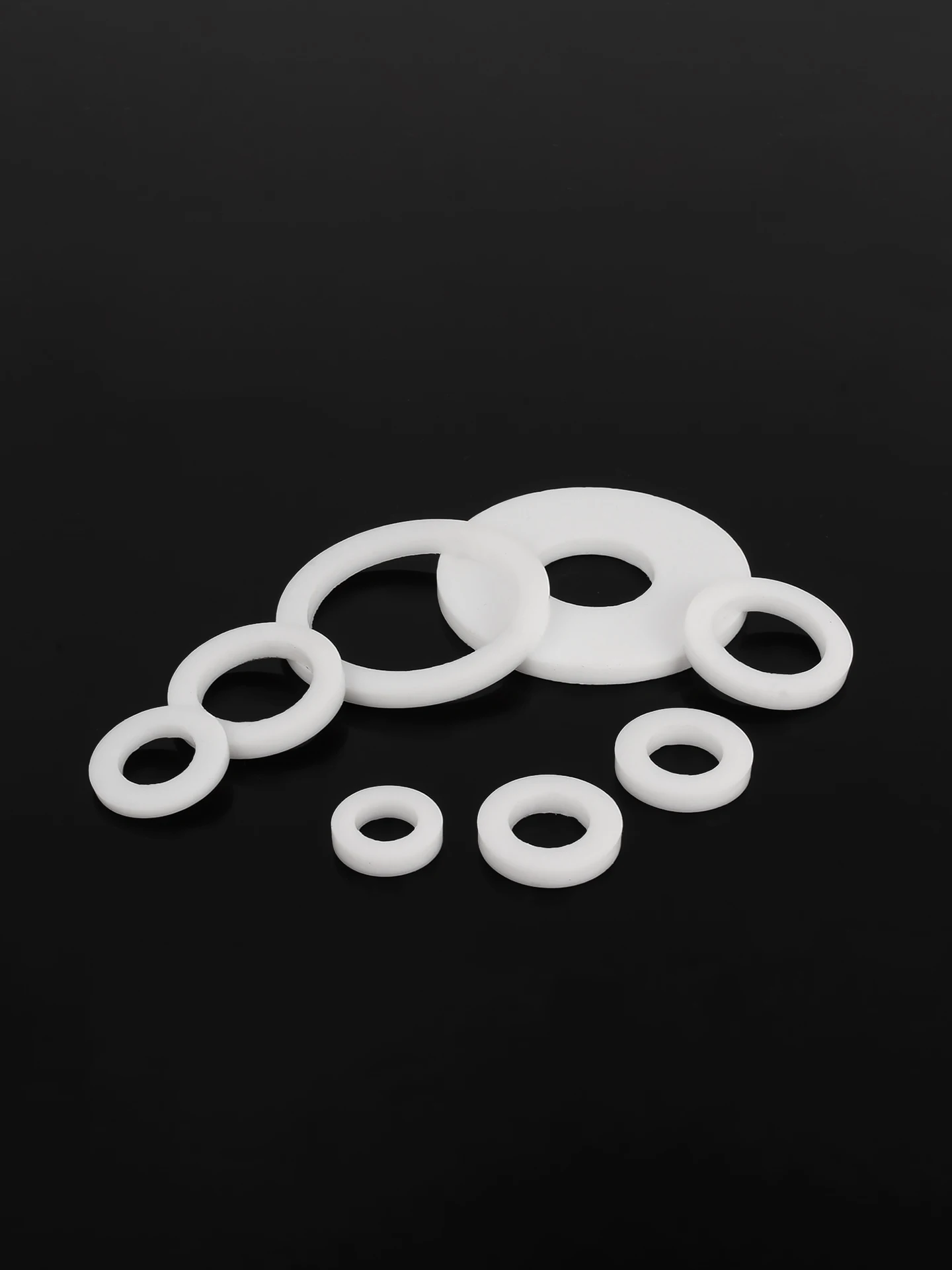 1~100 Stück PTFE-Dichtung, flache Unterlegscheibe, Dicke 2/3 mm, Innendurchmesser 6 mm~530 mm, hochtemperaturbeständiger Distanzring für Wasserrohrverbindungen, Außendurchmesser*Innendurchmesser*Dicke – Detail 3