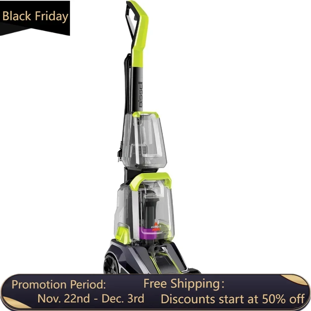 Clean PowerBrush Carpet Cleaner, Removable Nozzle. Easily maintain and clean your machine., Green/ Black large