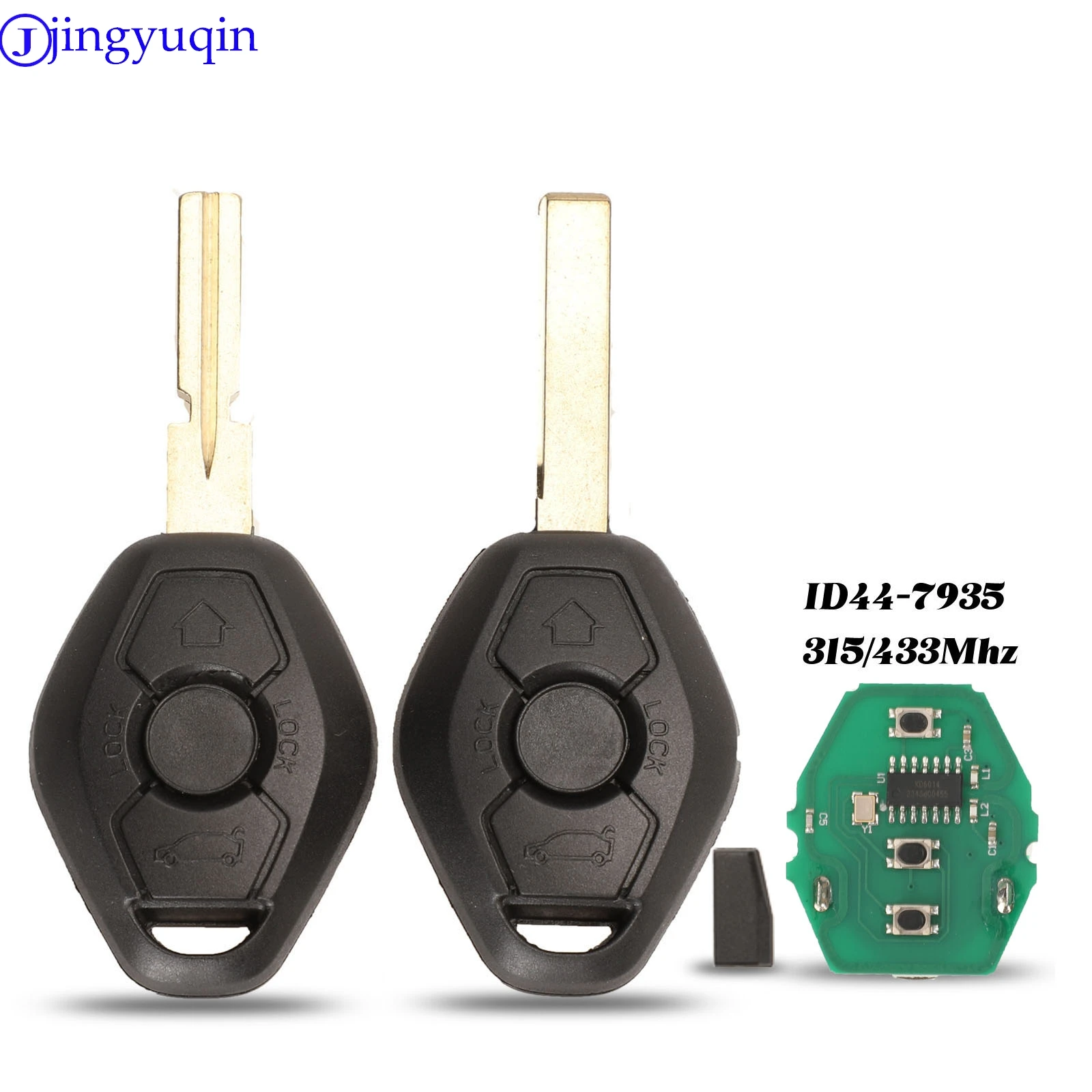 

jingyuqin 3 Button EWS System Car Remote Key For BMW E38 E39 E46 X3 X5 Z3 Z4 1/3/5/7 Series 315/433MHz ID44/PCF7935Chip