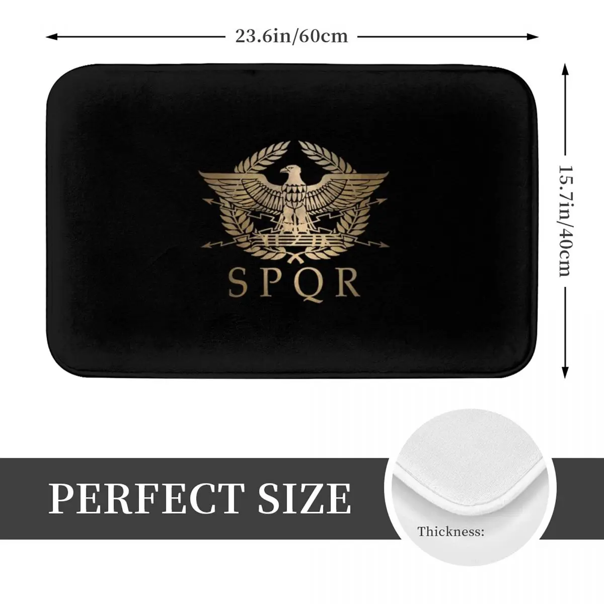 SPQR- Roman Empire Standard Shield Doormat Kitchen Entrance Home Floor Mat Non-slip Carpet Rug for Balcony Footpad Mats