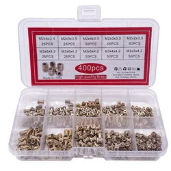 400pcs Injection Molding Knurl Insert Nut Embedded Nutsert Assortment Kit Set 10 Mix Size M2 M3  Solid Brass Copper