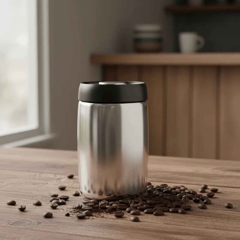 304 Stainless Steel Coffee Beans Vacuum Sealed Jug Moisture-proof Keep Fresh Coffee Vacuum Canister Airtight Tea Storage Jug