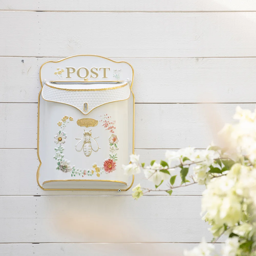 HYS European retro wrought iron mailbox creative home suggestion box wall decoration storage box outdoor garden wall decoration