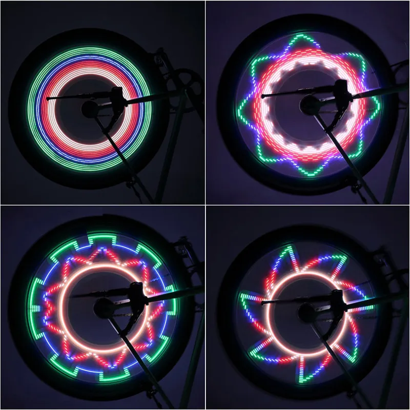 Waterproof Wheel Light Double Sided Tire Signal Reflective Light Led Bike Accessories Bicycle Light Colorful Bicycle Lamp