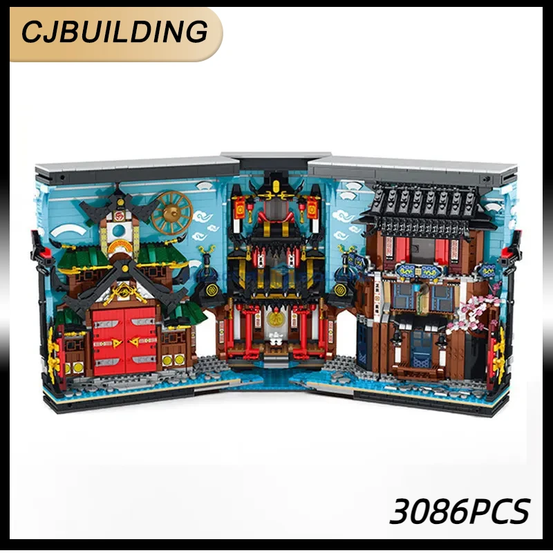 

Japanese Traditional Architecture Book Model MOC 66029 House Buliding Bricks Street View Model Blocks Toy Christmas Gift for Kid