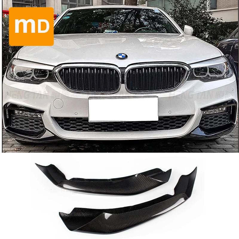 Carbon Fiber Black Front Splitter Bumpers Body Kit Guard For 2018+ BMW New 5 Series G30G38 Car Accessories Upgrade