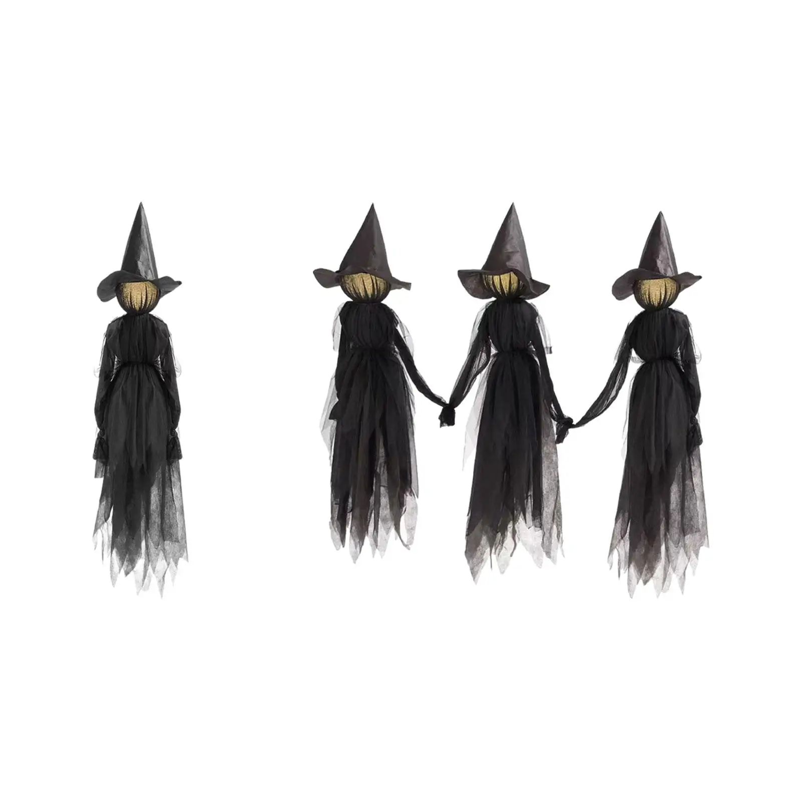 Festive LED Witch Garden Stake Set for Outdoor Home Lighting