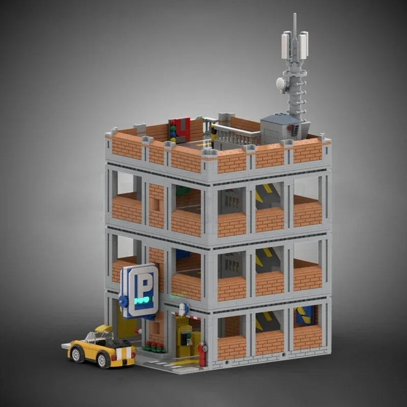 City Street View Moc Building Blocks Modular Parking Deck Model Technology Brick DIY Assembly Construction Toy Holiday Set Gifts