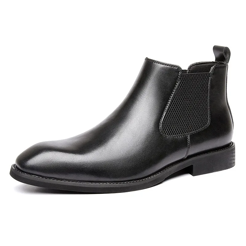 

Mens Chelsea Boots Italian Genuine Leather Boot Fashion Casual High-top Boots Business Dress Boots for Men Classic Ankle Booties