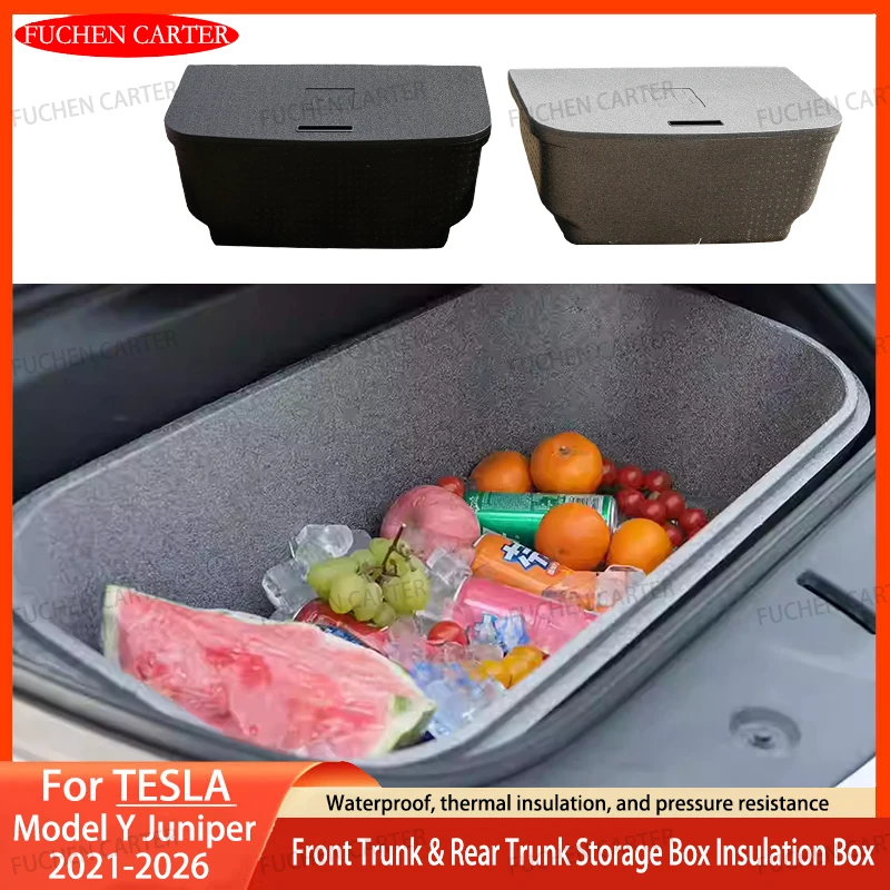 

Front Trunk Rear Trunk Storage Box For Tesla Model Y Juniper 2021-2026 Outdoor Camping Travel Insulated Bin Car Accessories