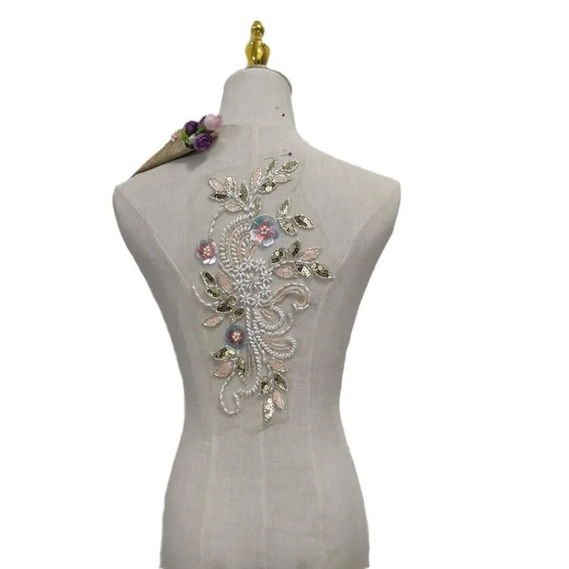 

New Style Colorful Hand - Sewn Rhinestone Decor for Dresses Wedding Gowns Skirt Ornaments Performance Costumes Collar Adornments