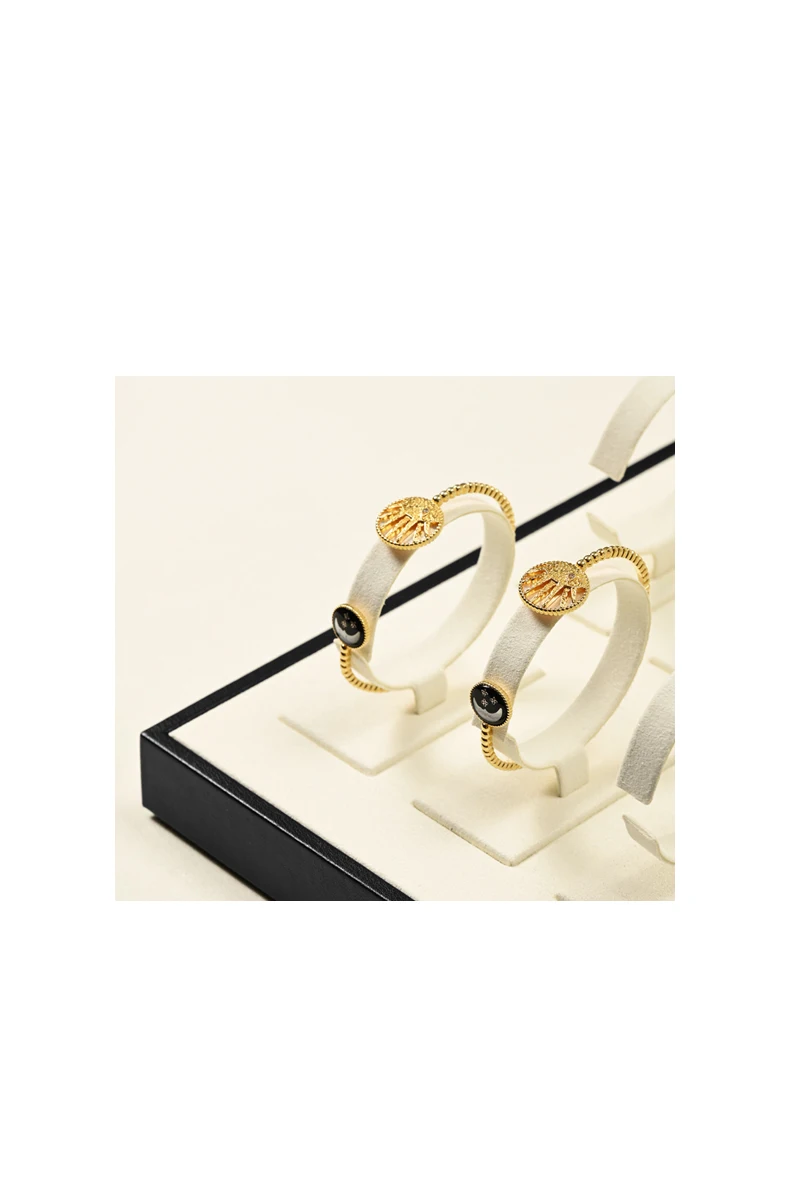 Oirlv Beige Schmuck-Display-Set für Ringe, Ohrringe, Armbänder, Halsketten, Organizer-Tablett aus Leder und Mikrofaser, Ausstellungszubehör für Juweliergeschäfte – Detail 4