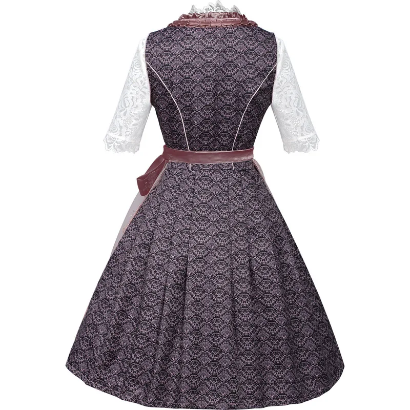 2025Foreign Trade German Munich Oktoberfest Costume Bavarian Printed Strap Dress Maid Outfit