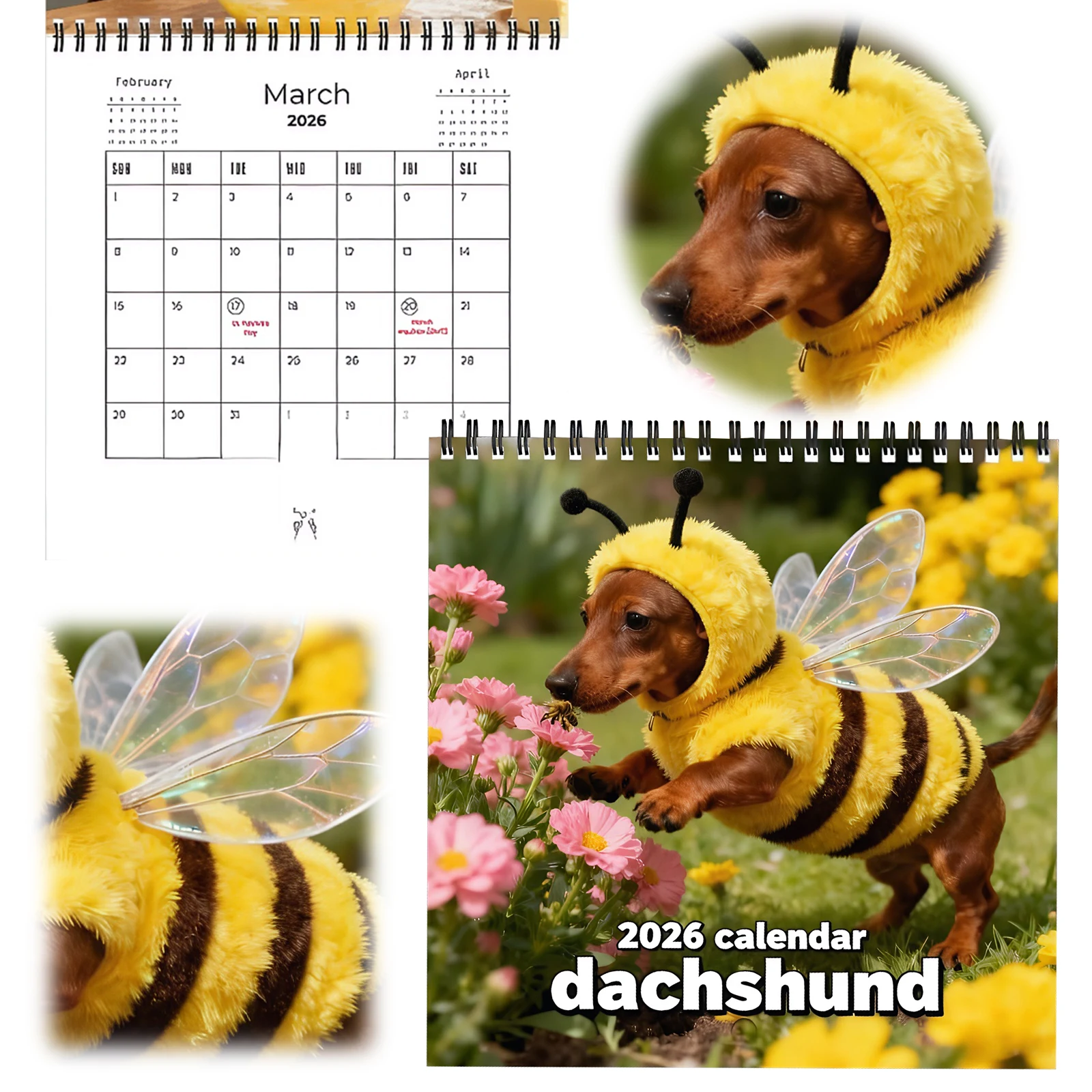 

2026 Dachshund Wall Calendar Jan 2026-Dec 2026 Dog-themed Family Planner with Cute Dachshund Photos Gift for Dachshund Lovers