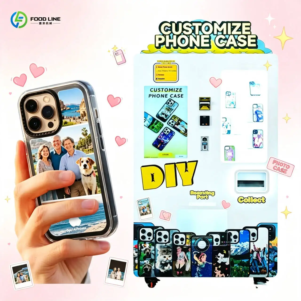FOODLINE Phone Case Vending Machine Compact Floor Standing Layout Kiosk For Small Shopping Center Mobile Case Retail Equipment