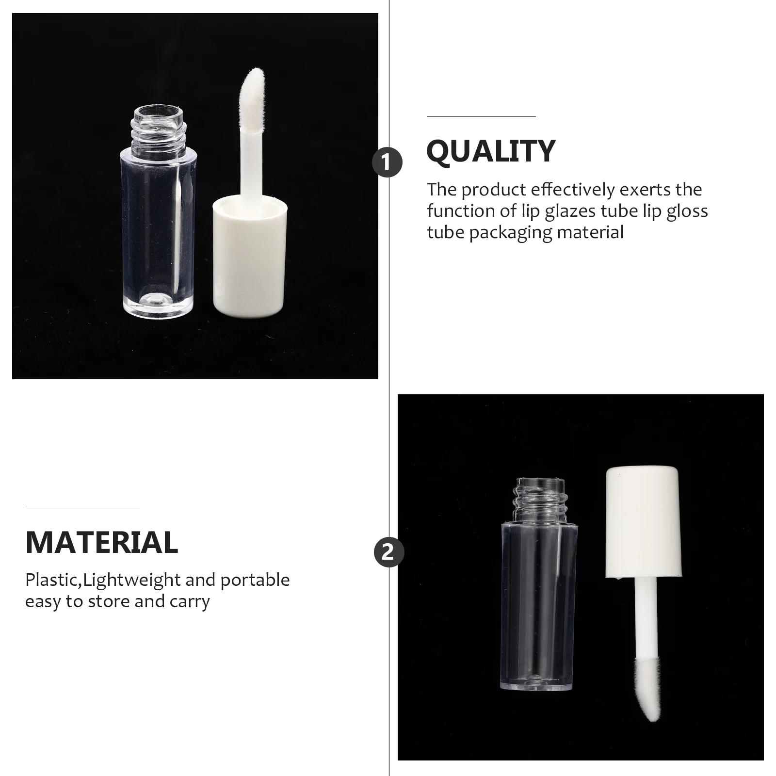 10 tubos de brillo labial vacíos, pequeños, recargables, para brillo labial, portátiles, a prueba de fugas, para viajes y uso diario.
