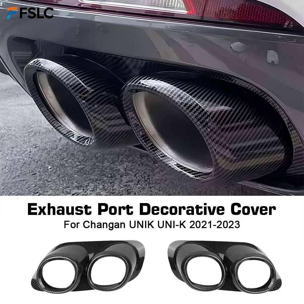 

⭐Genuine⭐ For Changan UNIK UNI-K 2021-2023 ABS Carbon Fiber Muffler Exterior Rear Pipe Exhaust Tip Outlet Decoration Cover Trim