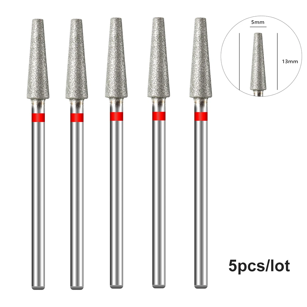 TP 5 teile/los Diamant Nagel Bohrer Bits 3/32'' Flamme Nagel Bits Elektrische Fräser Für Maniküre Rotary Häutchen sauber Nagel Werkzeuge