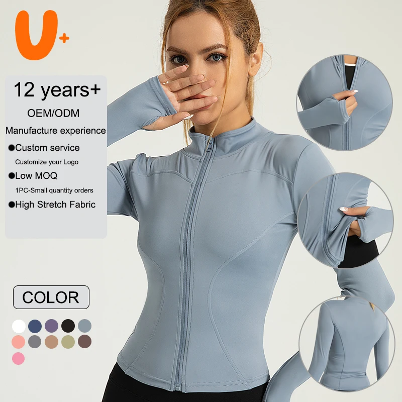 

Женская легкая бесшовная куртка для йоги с длинными рукавами и отверстиями для больших пальцев, дышащая, эластичная, для бега, велоспорта, спорта, больших размеров