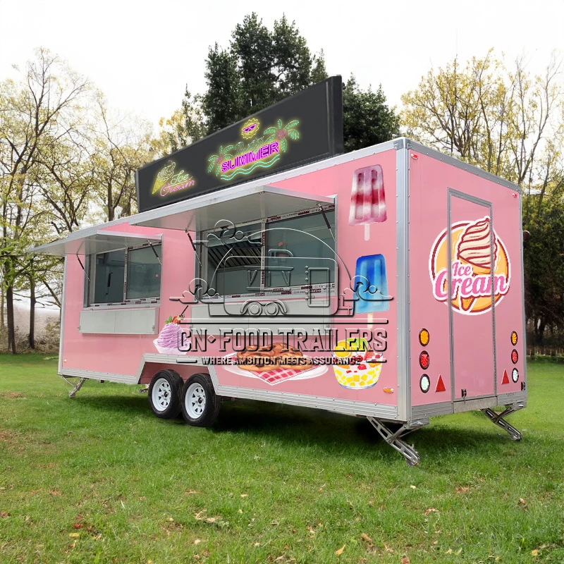 

Food Trailer CN Изготовленная на заказ мобильная кухня для фаст-фуда и десертов, полностью оснащенная стойкой для мороженого и кофе-баром