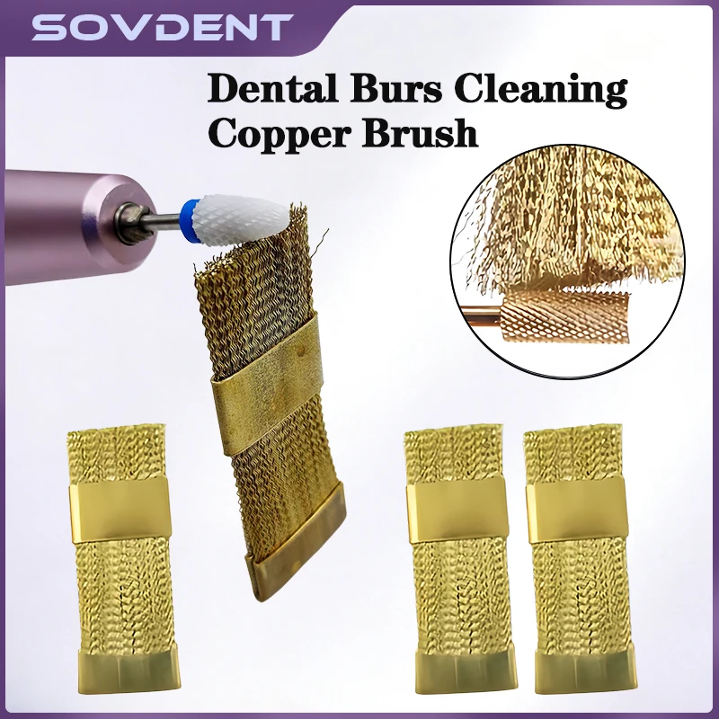 Dental Drill Bit Cleaning Brush Copper Wire Drill Brush Cleaner Portable Drill Bit Clean Tool for Dentist Clinic