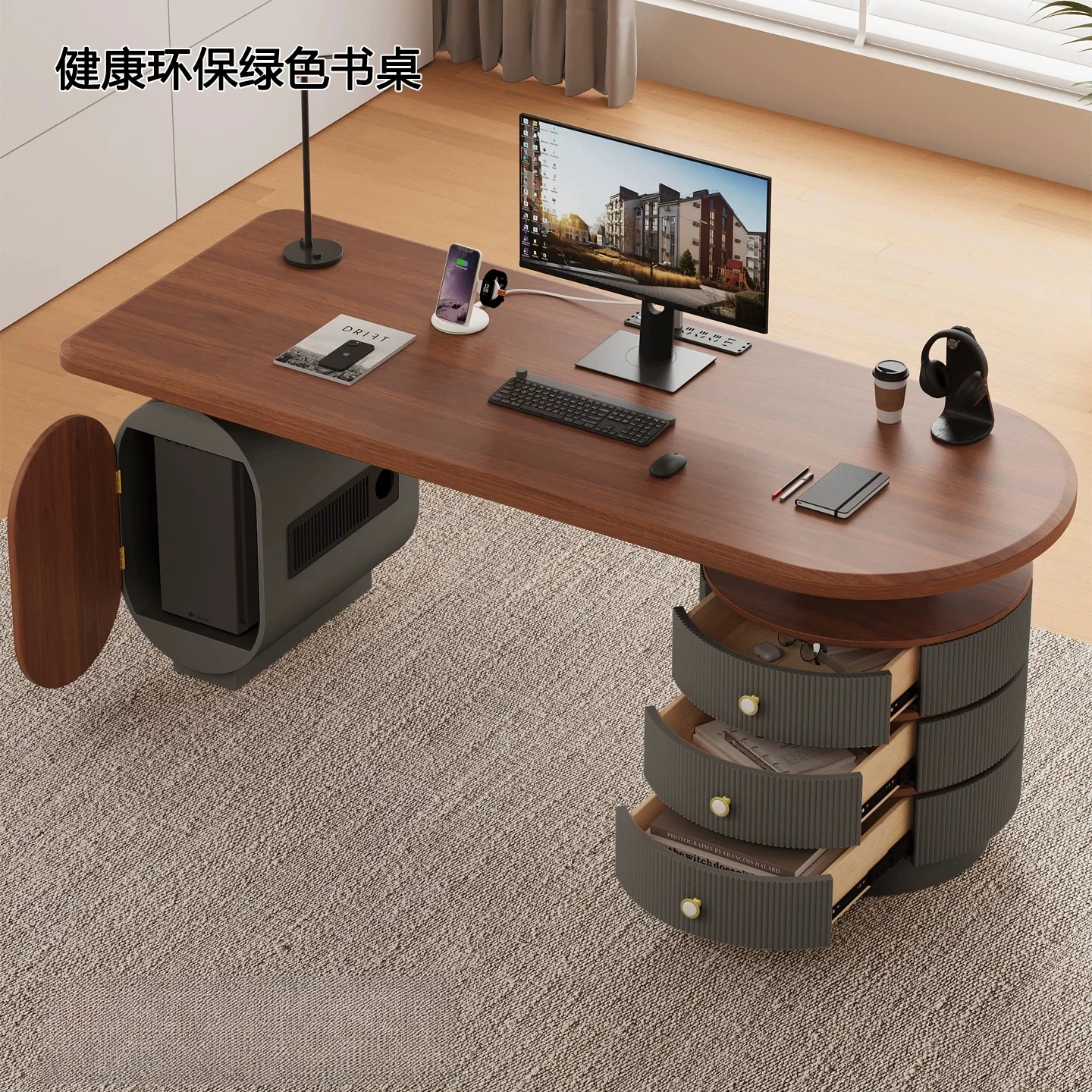 Computer desk desk Italian minimalist household public Internet celebrity 2026 new antique boss desk.