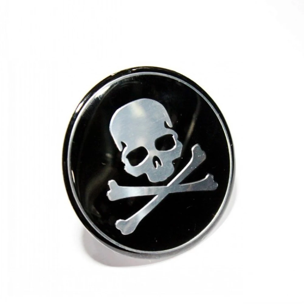 4pcs Universal Car Tire Decorative Cover Car Skull Styling Wheel Center Cover Car 56mm Rim Center Caps Auto Exterior Accessories