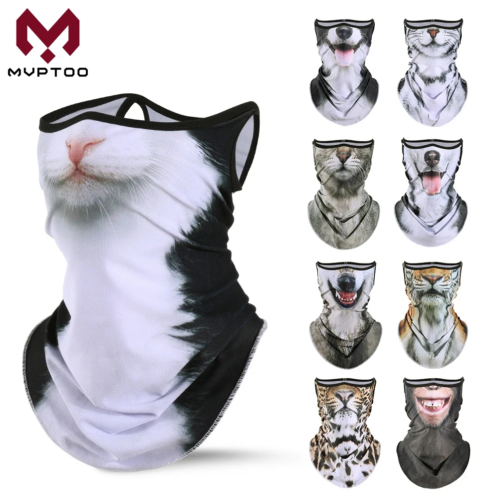 3d animais lenço mágico bandana respirável pescoço mais quente gaiter pendurado orelha esportes ao ar livre triângulo máscara facial lenço verão