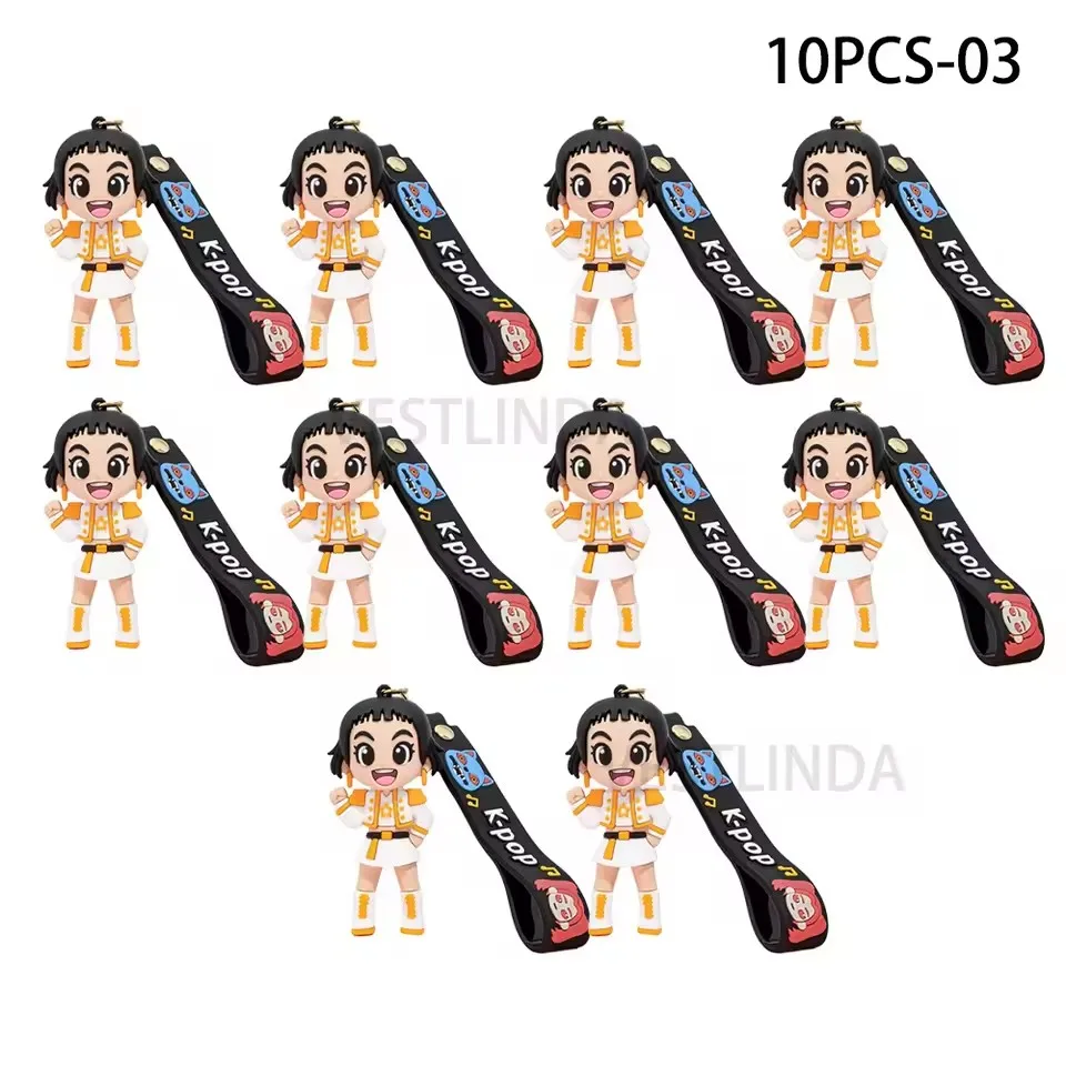Heiße 3D-gedruckte Anime-Film-KPOP-Dämonenjäger-Mädchen-Charakter-Schlüsselanhänger, niedliche Tiger-Actionfigur, Sammlerstücke, Geschenke