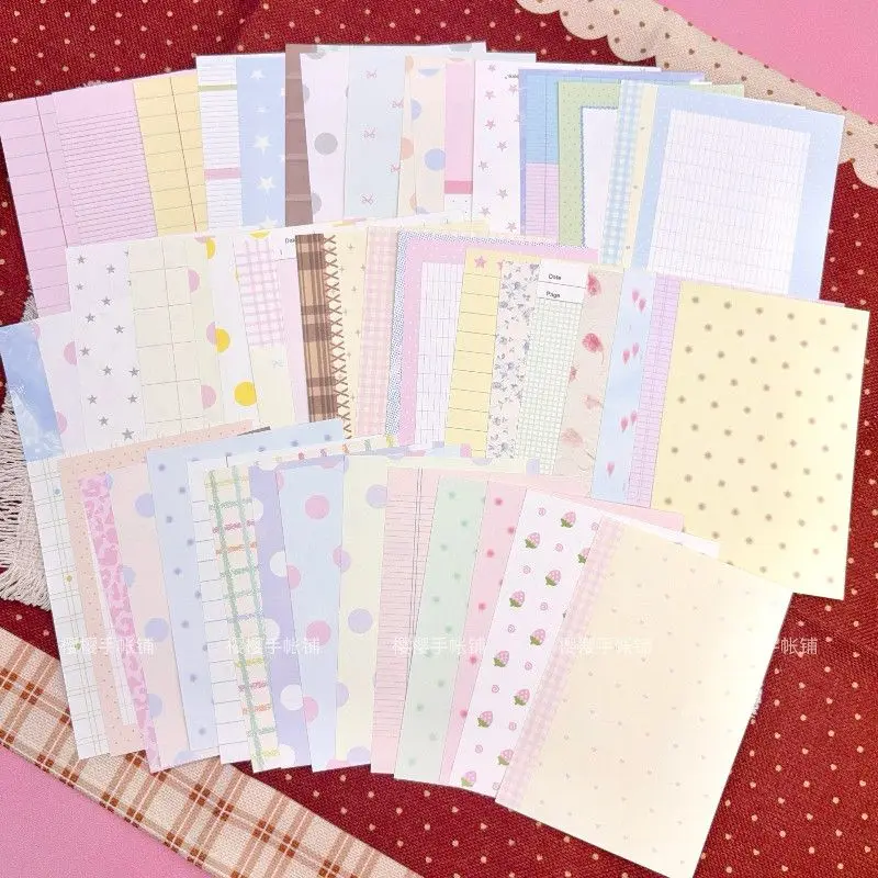 50 Pcs A7 Planner Refill Inserts Sticky Notes Memo Pads Colorful Polka Dot Design INS Style Unpunched Mixed Pack for Organizing