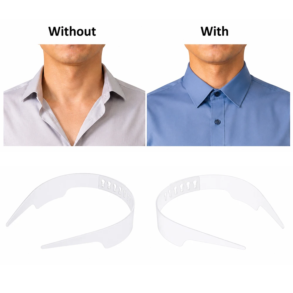 Adjustable Shirt Collar Support Shaper Collar Stays Bundle Kit Collar Stays Shirt Anti-roll Fixed Shaper Slick