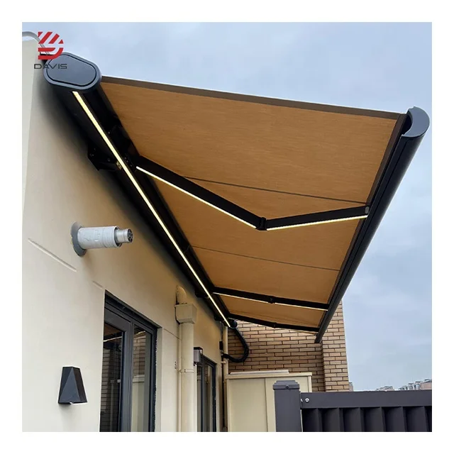

Customized Patio Window Door Sun Canopy Outdoor Motorized Retractable Sunshade Full Cassette Awnings