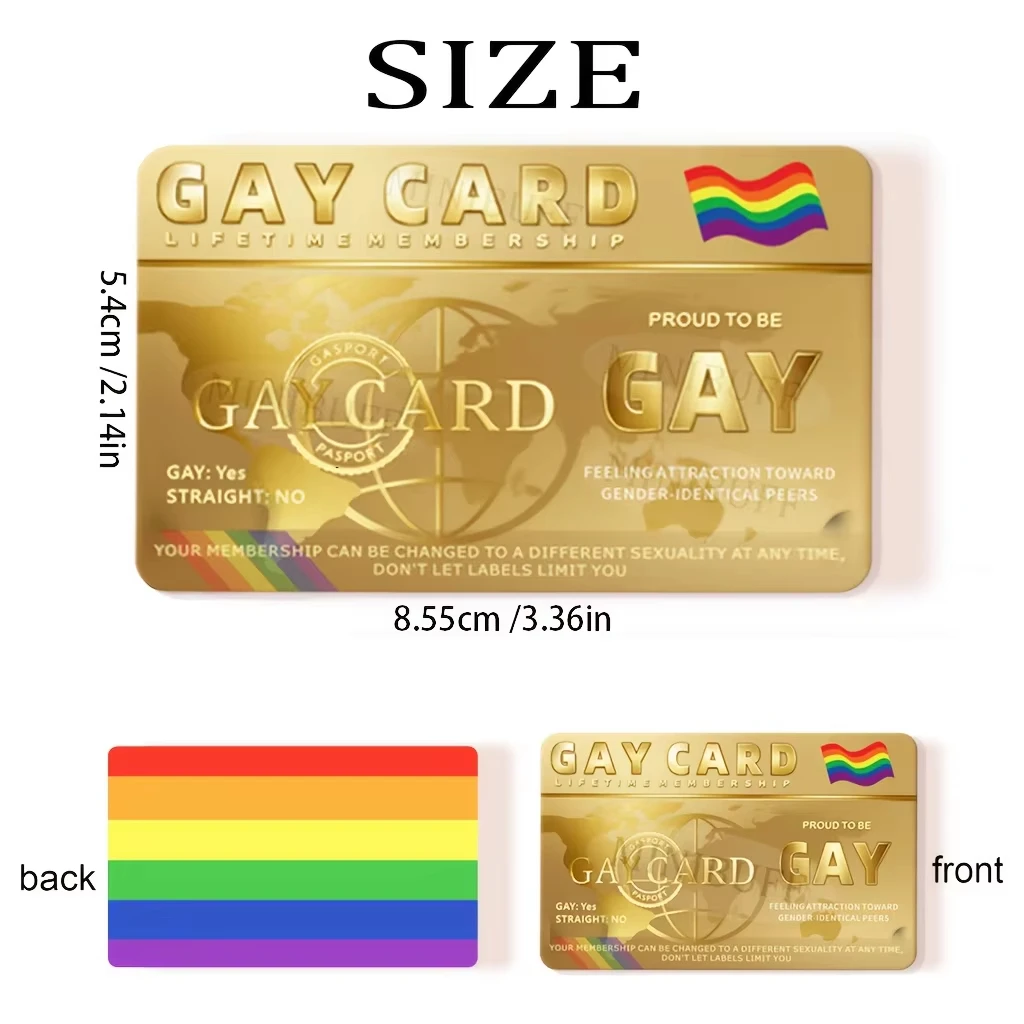 Gay Lifetime-Mitgliedskarte, PVC-Karte, ohne Aufkleber, doppelseitiges Traum-Thema mit Regenbogenstreifenmuster, mit glänzender Oberfläche – Detail 3