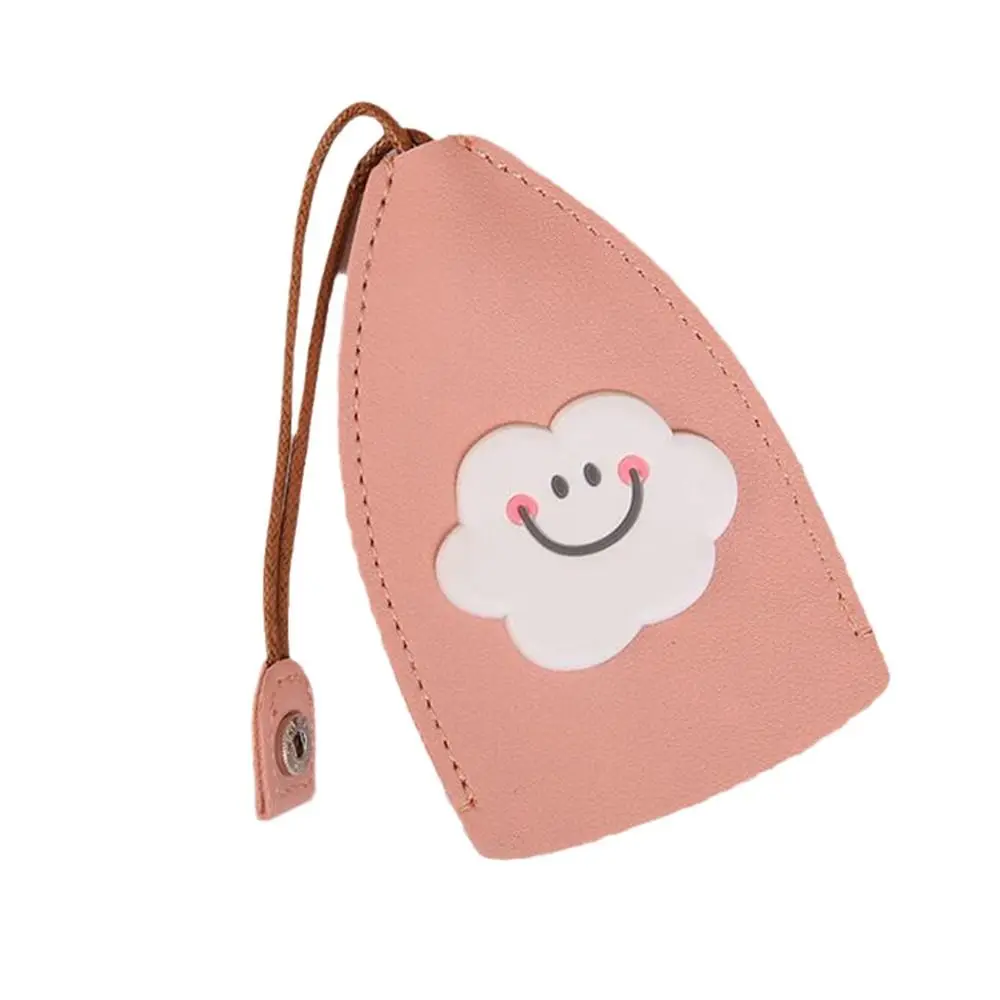 Fruits Key Case Peach PU Leather Cartoon Eggs Cherry Key Wallets Keychain Pouch Housekeepers Key Holder Pull Type Key Bag
