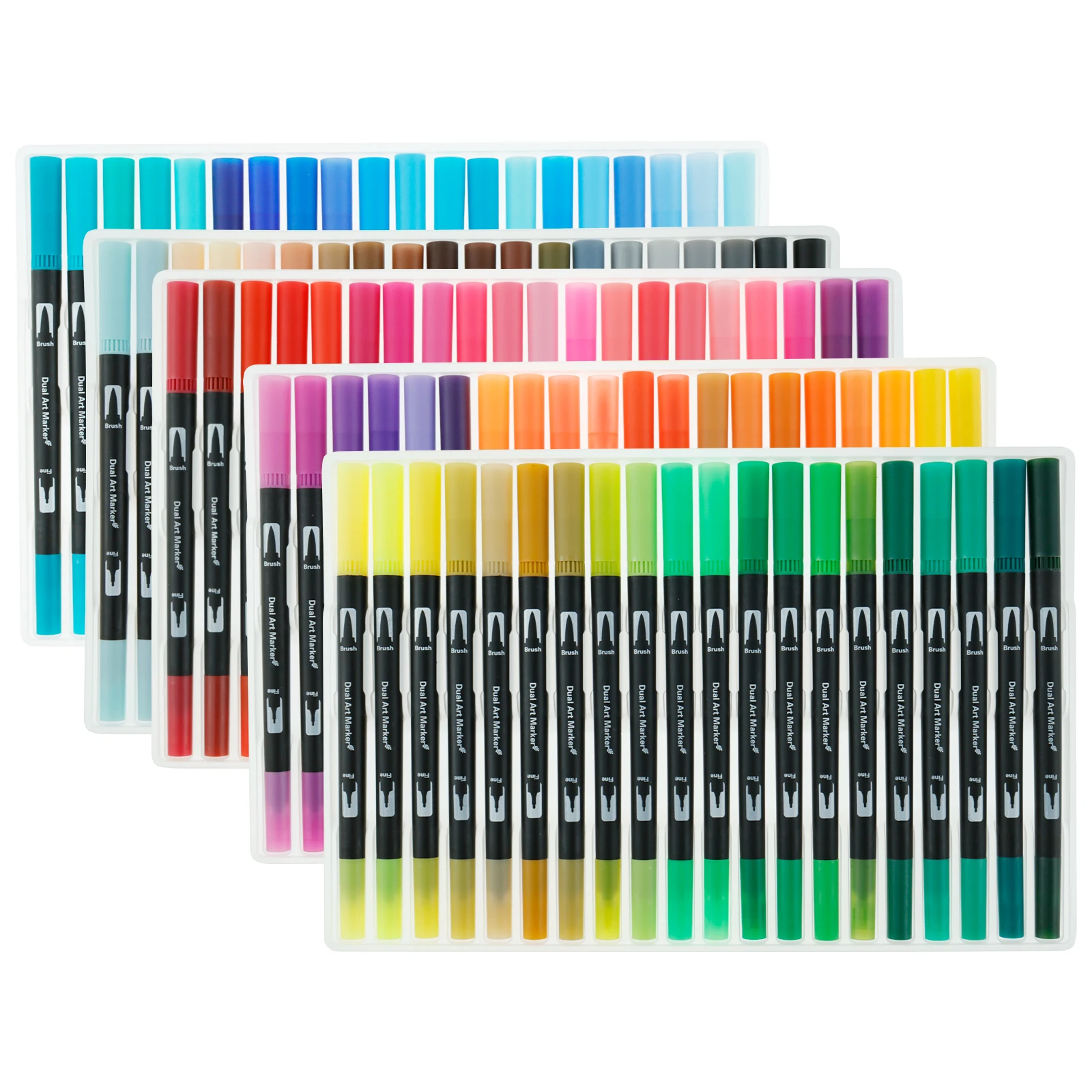 60 Colors / 100 Colors Double Tip Brush Pens Washable Double Brush Marker Pens Multifunctional Art Markers Set Practical Paint