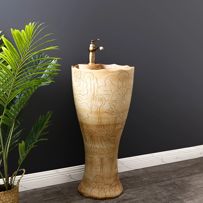 

Ceramic column basin floor standing balcony outdoor