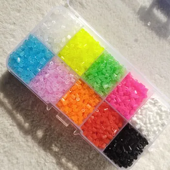 2,6mm Mini 8-Farben transparente Eisen perlen für Kinder Hama Perlen DIY Pixel Puzzles Qualität handgemachte Geschenk Spielzeug Thermo Mosaik Perlen