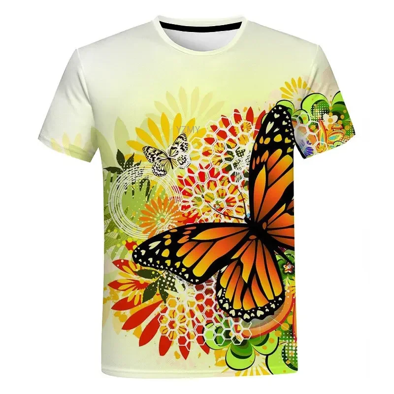 

Women 3d Butterfly Print Tshirt Fashion Ladies Casual Streetwear Short Sleeves Tops Female Harajuku Clothing