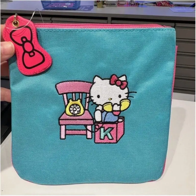

Sanrio Kawaii Hello Kitty Storage Bag Cute Embroidery Series Cartoon Anime Portable Bag Makeup Bag Girl Festival Gift